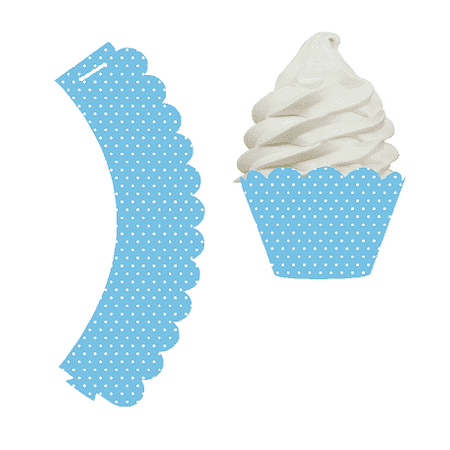 

Light Blue Polka Dot Decorative Wrappers for Baking Cups and Baking Liners -24pk