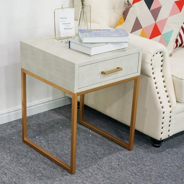 Ktaxon Faux Leather Nightstand End Table Side Table With Drawer Accent Table Modern Furniture In Bedroom Home Gold White Walmart Com Walmart Com