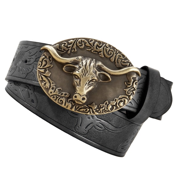 lanema Cowboy Design PU Waist Belt For Men And Women Western Charm Waistband