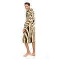 thumbnail image 6 of Men’s Luxury Terry Cotton Hooded Bathrobe Spa Robe Bath Robes Stripes Mustard XL, 6 of 8