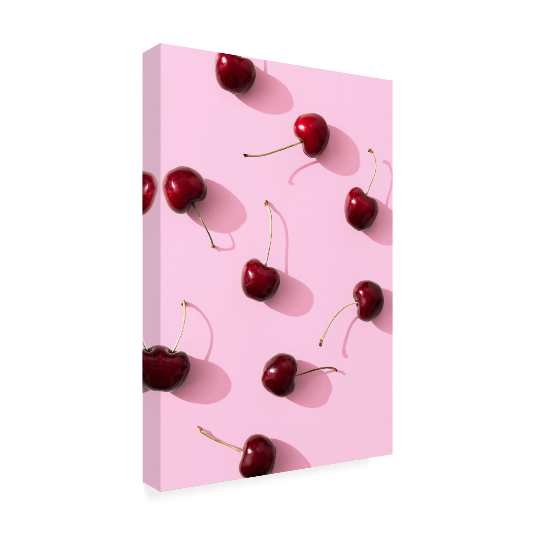 Trademark Fine Art Pictufy Studio Cherries On Pink Background Canvas Wall Art