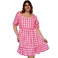 thumbnail image 1 of Vestido con manga bombacha Roman Fashion modelo 4272 fucsia Talla extra 42, 1 of 6