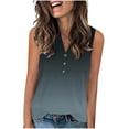 thumbnail image 2 of YHAJDS Polo Shirts for Women Tunic Summer Tops for Women Sleeveless V Neck Ombre Print Snap Button Pullover Blouse, 2 of 5
