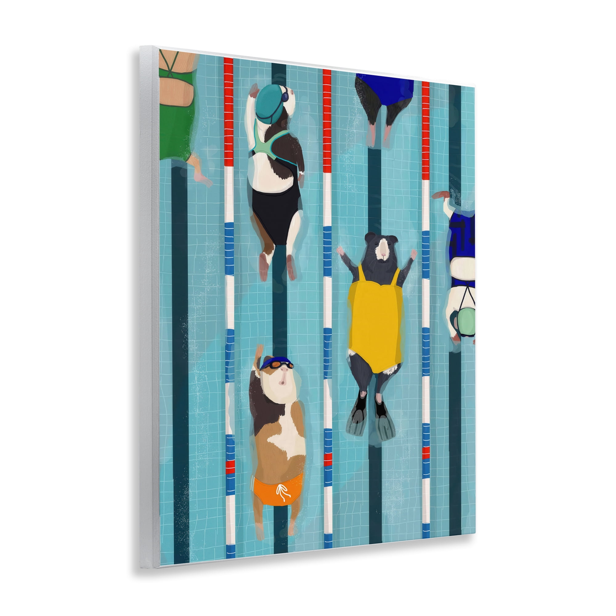 Stupell Industries Guinea Pigs at Lido Wall Plaque Art, design by Hanna Melin