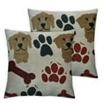 thumbnail image 2 of Acheng Animals Art Prints Outdoor Pillow Covers Set of 2, Decorative Waterproof Throw Pillow Case, Footprint and Bone Soft Cozy Cushion Pillowcases White, 2 of 6