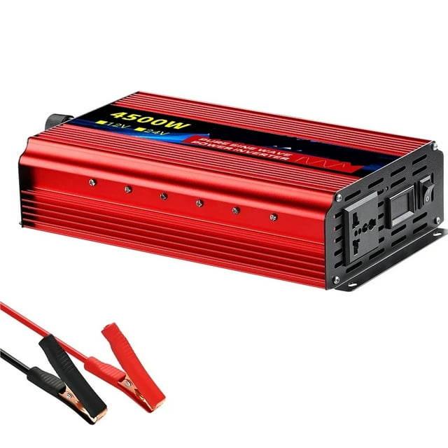 Power Inverter Pure Sine Wave12V/24V DC To 110/220 Converter LCD Display ,Advanced Charging Protection Design