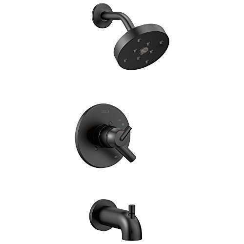 delta trinsic collection matte black finish dual temp and volume
