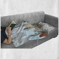 thumbnail image 6 of World Map Soft Flannel Fleece Blanket, Landmarks All over Globe Eiffel Pisa Big Ben Collesium Lady Liberty and Pyramid, Cozy Plush for Indoor and Outdoor Use, 50" x 60", Multicolor, by Ambesonne, 6 of 6