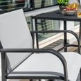 thumbnail image 6 of Nuu Garden 3-Piece Outdoor Patio Bar Set, 2 Textilene High Bar Stools, 28” Square Bar Table with Slatted Tabletop and 1.7" Umbrella Hole, Light Gray and Black, 6 of 10