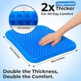 thumbnail image 2 of Double-Thick Gel Seat Cushion for Long Sitting Pressure Relief for Back, Sciatica, Coccyx, Tailbone Pain - Cushion for Office Chair, Wheelchair, Car & Truck, Patio Chairs - Egg Seat Pad, 2 of 5