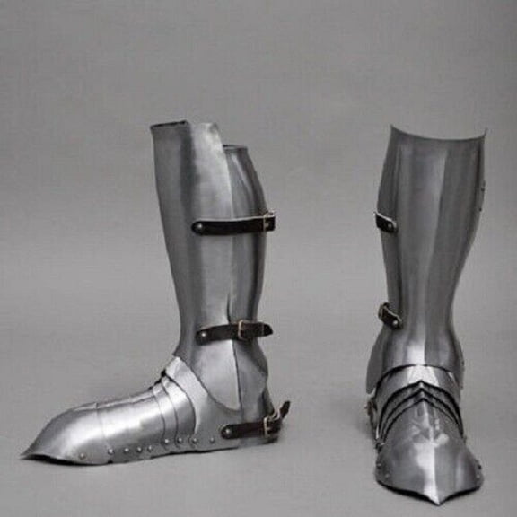Medieval Greves With Sabaton 18 Gauge Steel Combat Fighting Armour