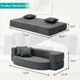 thumbnail image 2 of Folding Sofa Bed, Z-hom 10 inch Convertible Memory Foam Couch with 2 Pillows & Washable Cover Fold Out 2-in-1 Futon Sofa Sleeper Chair Mattress, Twin, 2 of 10