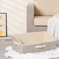 thumbnail image 5 of Unique Bargains Trapezoidal Storage Bin Cube with Handles Collapsible Storage Basket Beige, 5 of 7
