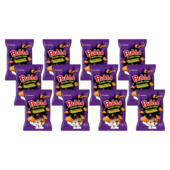 Pack of 12 Samyang Chips Potato Buldak Hot Lime 4.23 oz