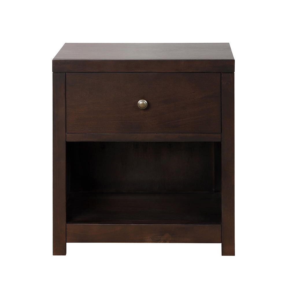 Lowestbest Modern Farmhouse 1-Drawer Nightstand, Solid Wood Nightstand, Side End Table for Home Office, Rich Brown Lowestbest Modern Farmhouse 1-Drawer Nightstand, Solid Wood Nightstand, Side End Table for Home Office, Rich Brown