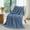 Chervon Washed Blue, variant on Knit Throw Blanket, Soft Chenille Cozy Breathable Chevron Chunky Decorative Blanket for Couch, Bed & Sofa, French-Inspired Lightweight Warm Gift for Women, Washed Blue, 50"x60"