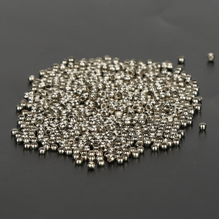 500Pcs 4mm Round Crimp Beads Jewelry Making Crimp End Spacer Bead, Gold