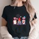 thumbnail image 3 of Camiseta de Cuello de la Tripulación de la Impresión Del Día de la Independencia de las Mujeres, Camiseta Casual Elegante para las Mujeres, 3 of 3