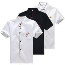 FRCOLOR Unisex Short Sleeve Basical Chef Catering Shirt for Bakery Food Service Restaurant Size (White)