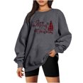 thumbnail image 1 of Aqestyerly Haut Automne 2024 pour Femmes, Joyeux Noël Haut à Manches Longues Col Rond Uni, Haut à Manches Longues Col Rond,/chemise/gris Foncé, (TG), 1 of 4