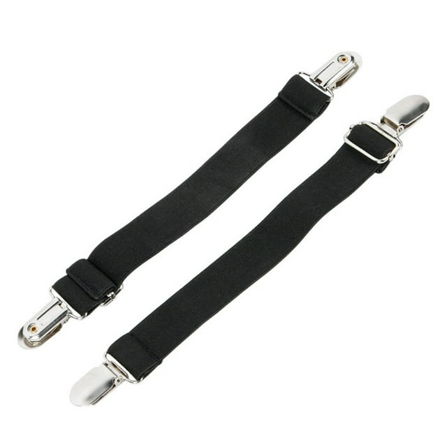 2pcs Bike Pant Leg Clamps Bicycle Adjustable Boot Straps Clips Pant Stirrups