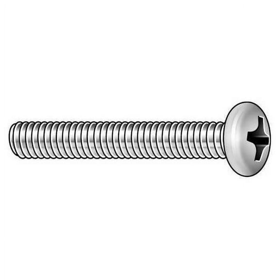 M4-0.70 x 60 mm Phillips Pan Machine Screw, Zinc Plated Steel, 25 PK