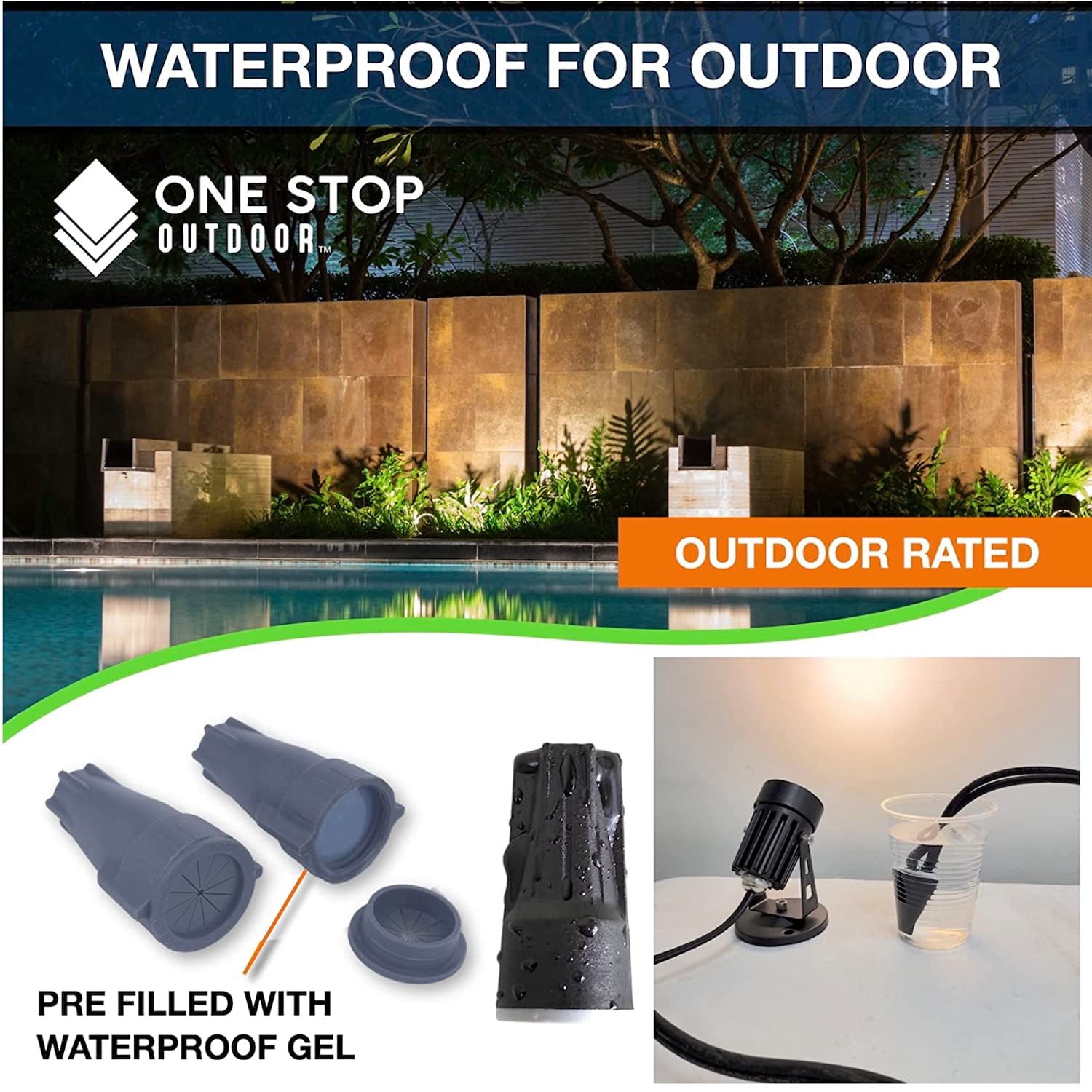 100 Pack 12-22 AWG Premium Waterproof Wire Connectors Landscape Wire Connector Electrical Caps for Led Landscape Light Irrigation Valves Outdoor Speakers (100 PACK 12-22 AWG SMALL)