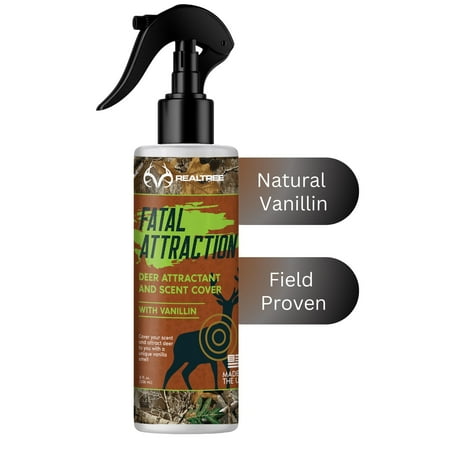 Zone Realtree Fatal Attraction Deer Attractant & Scent Cover 8oz. Bring The Deer to You. All Natural Vanillin Make Deer Curious
