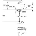 thumbnail image 2 of Mezclador monomando de lavabo Eurocube de 1/2 "Tamaño S esquí esquí Gafas de esquí, 2 of 3