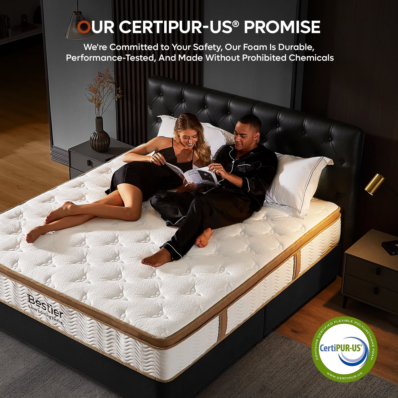 Bestier 12" Twin Mattress in a Box | Hybrid Gel Memory Foam Bed + Individually Wrapped Coils | Medium Firm | Pressure Relief, Enhanced Edge Support | CertiPUR-US Certified