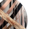 thumbnail image 3 of Designart "Metallic Elegance Stripes and Circles III" Abstract Marble Metal Round Art Print, 3 of 5