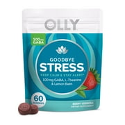OLLY Goodbye Stress Gummy, GABA, L-Theanine, Lemon Balm, Berry, 60 Ct Pouch
