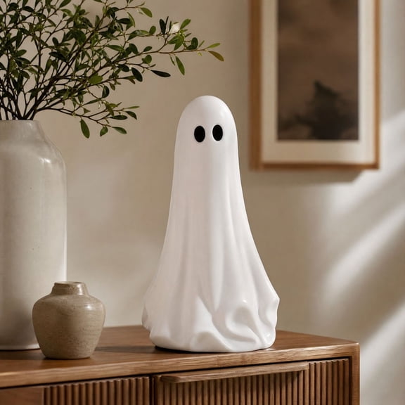 Cute Ghost Decor Outdoor Halloween Figurines, Spooky Ghosts Halloween Porch Decor Indoor, Plastic Ghost Halloween Party Decorations for Home