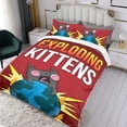 thumbnail image 3 of Gatitos Explosivos Conjunto de sábanas temático, trío de piezas, cómodo y amigable con la piel, diseño único, regalo de decoración para el hogar para familiares, amigos y fans,135cm *200cm, 3 of 6