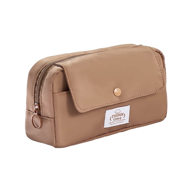 FHBVT Large Capacity Transparent Pencil Case Office Supply Desk Organizer Foldable Zipper Closure Multifunctional Canvas Bag for Pen Pencil Ruler Cosmetics Coins Office School Travel Desktop Storage