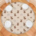 thumbnail image 2 of Beige Highland Cow Flower Pattern Round Fitted Tablecloth with Elastic Edge,Dining Table Cover Waterproof,Outdoor Round Tablecloth for Camping,Dining,Indoor and Outdoor, 2 of 7