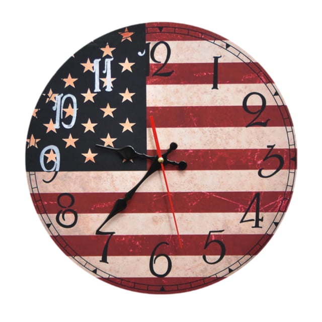 DOLITY Wall Clock Funny Clock 14" Non Ticking Clocks for Living Room Office Kitchen