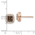 thumbnail image 3 of Finest Gold Sterling Silver Rose-Tone Black Rhodium-plate Fancy CZ Square Post Earrings, 3 of 3