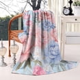 thumbnail image 2 of Pioneer Flower Floral Print Pattern Blanket,Comfortable Soft Flannel Throw Blanket,All Season,Warm Lightweight Blankets for Sofa Bed Couch Living Room Chair,40"x50", 2 of 4