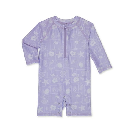 

Wonder Nation Baby Rash Guard Swimsuit Sizes 0/3M-12M