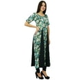 thumbnail image 2 of Bimba Womens Print Rayon Dress Long Flaired Maxi Kurti Trendy Chic Designer, 2 of 7