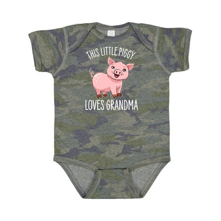 

Inktastic This Little Piggy Loves Grandma- Cute Gift Baby Boy or Baby Girl Bodysuit