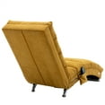 thumbnail image 4 of Modern Recliner Chaise Chair, Upholstered Linen Chaise Lounge Indoor Chair with Metal Legs and Side Pocket, Massage Long Lounger Lazy Sofa Chair with Backrest for Bedroom Living Room, Mustard, 4 of 7