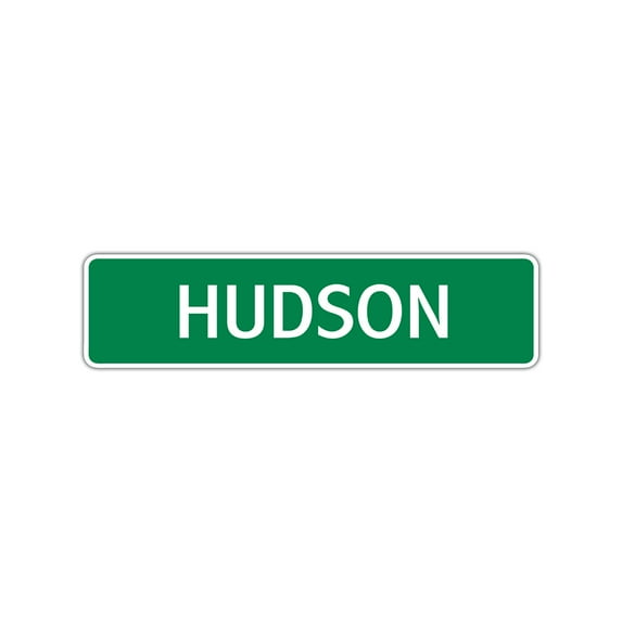 Hudson Boys Letter Printed Label Indoor Outdoor Children Name Wall Plaque Decoration Aluminum Sign 4"x18"
