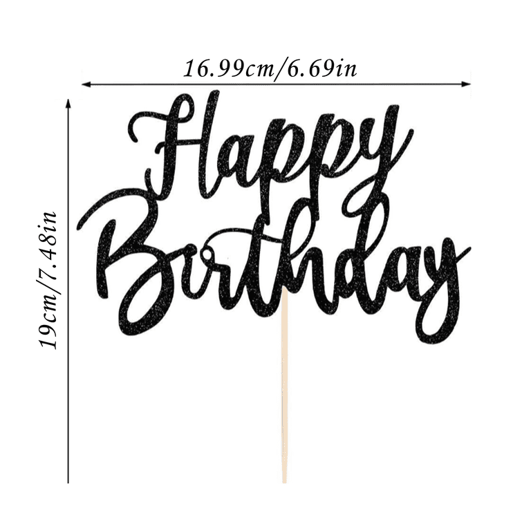 Paper Report On Table XINNAISI Happy Birthday Cake Topper, Glitter Paper Party Decoration for ...
