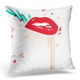 thumbnail image 1 of BSDHOME Colorful 60S Red Lips on White Abstract Pillow Case Pillow Cover 20x20 inch, 1 of 1