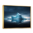 thumbnail image 2 of Designart "Crystal Reflections of a Blue Black Iceberg" Landscapes Floater Framed Canvas Art Print, 2 of 7