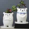 thumbnail image 4 of Macetas de Cerámica shamjiam 2 para Plantas de Oso Porta Bonsai Blanco, 4 of 8