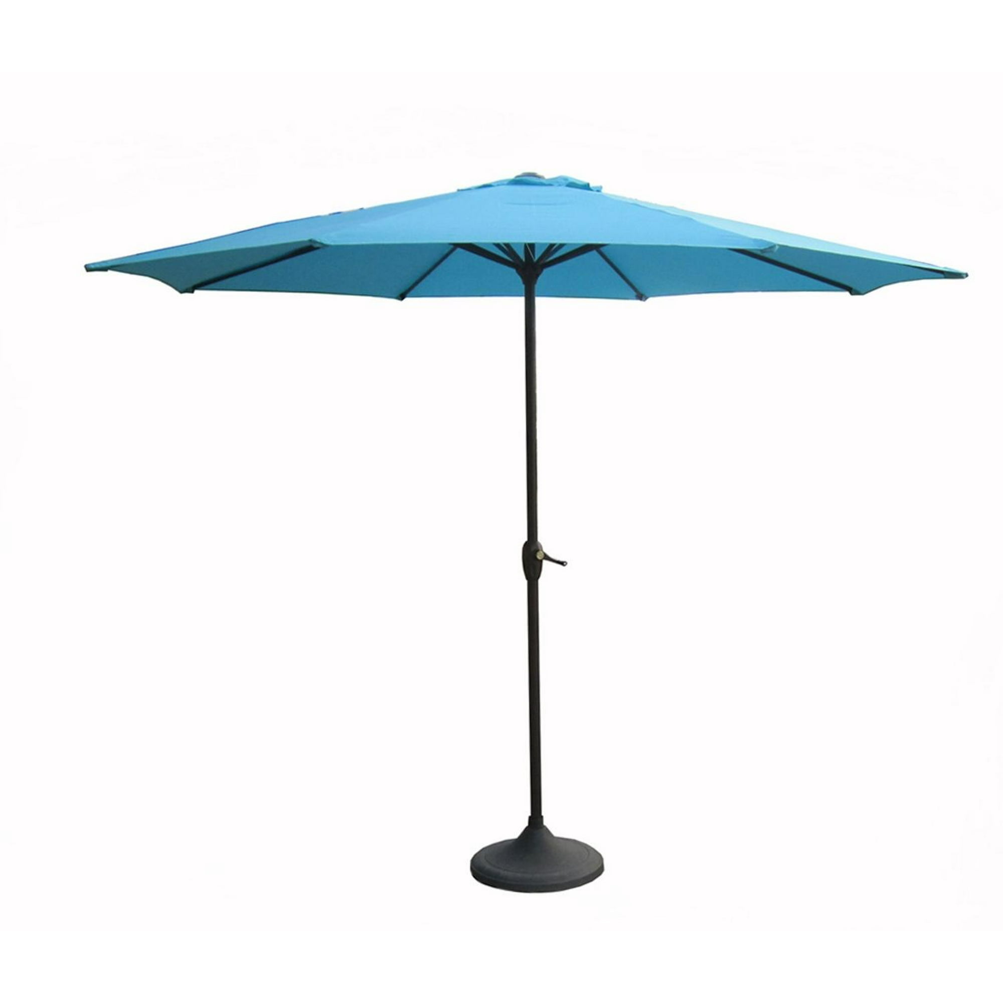Outdoor Patio Market Umbrella 8 Ft With Hand Crank And Tilt Turquoise Blue Walmart Canada