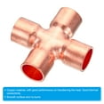 thumbnail image 4 of Conector de tubo de cobre en cruz de Uxcell, conector igual de alimentación en 4 vías para plomería y aire acondicionado de 1/2 pulgada, 4 of 5